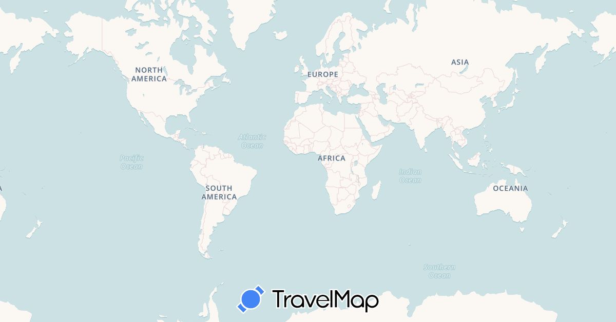 TravelMap itinerary: driving, bus, plane, train, boat in Australia, Chile, Ecuador, Spain, France, Indonesia, Cambodia, New Zealand, Peru, French Polynesia, Qatar, Thailand, Vietnam (Asia, Europe, Oceania, South America)